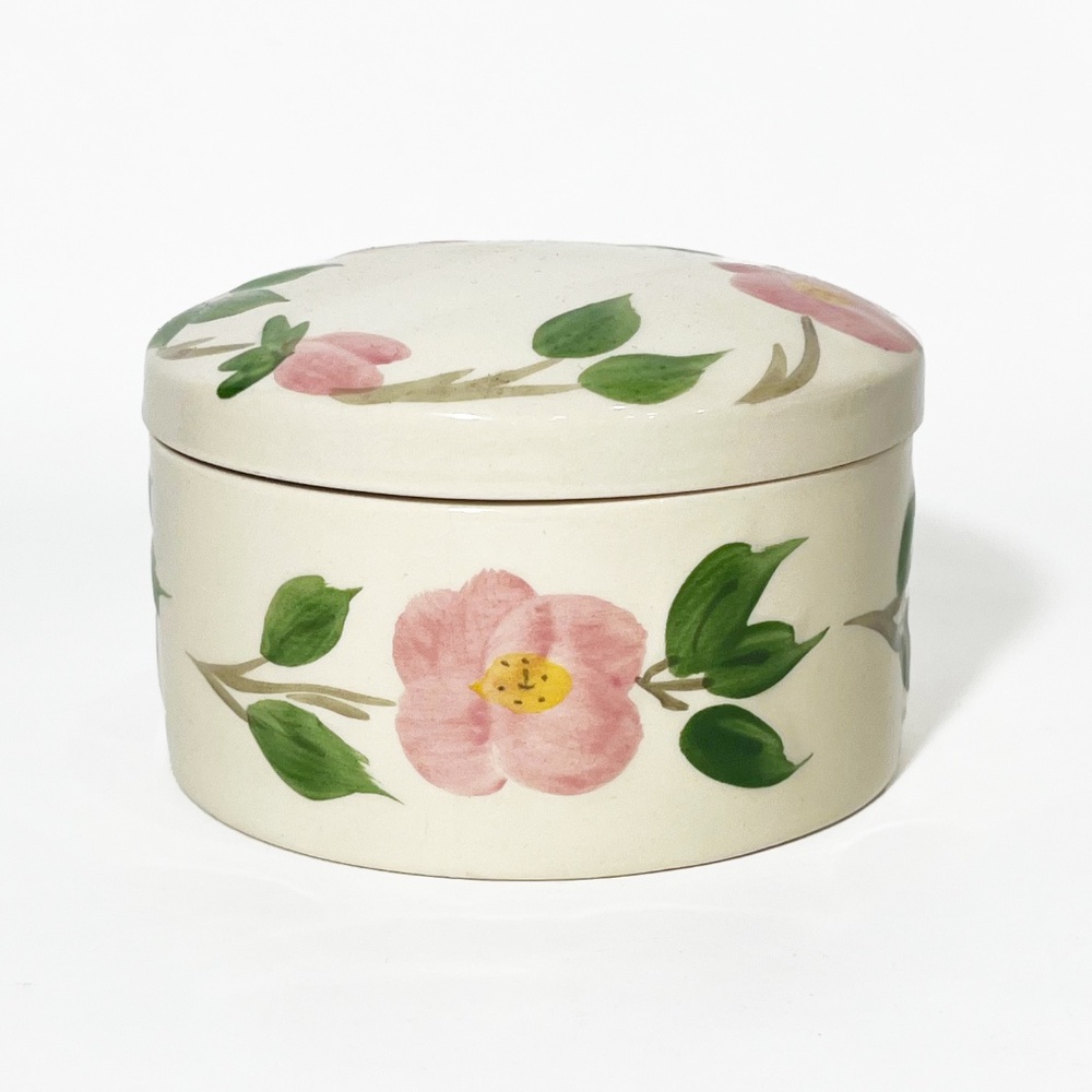 Franciscan Desert Rose Round Lidded Trinket Box 50th Anniversary 1990 England